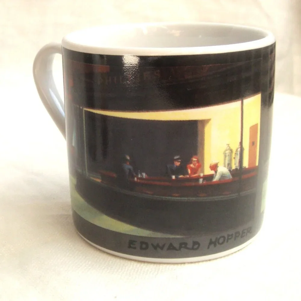 2 Vintage COPCO Artist Edward Hopper Mini Mug Tea or Espresso Cup 1993